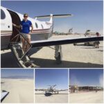 Burning Man Festival - landing in the desert! (KB was the designated driver/pilot)